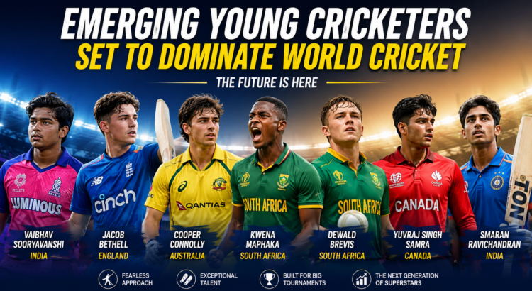 Young emerging cricketers from around the world showcasing talent and potential to dominate international cricket in the future.