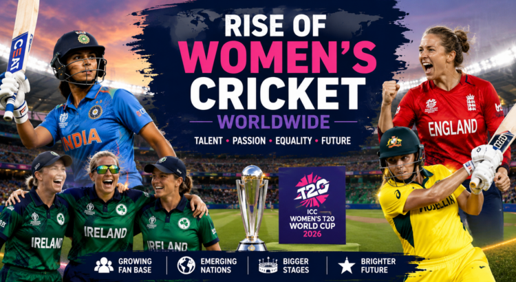 Women cricketers competing in an international match, showcasing the global growth and popularity of women's cricket.