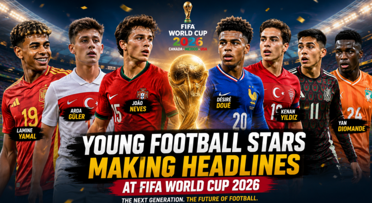 Young football stars celebrating during FIFA World Cup 2026 after a match-winning performance