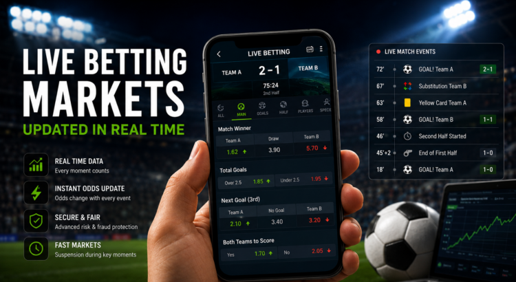 Live betting markets updating during a sports event