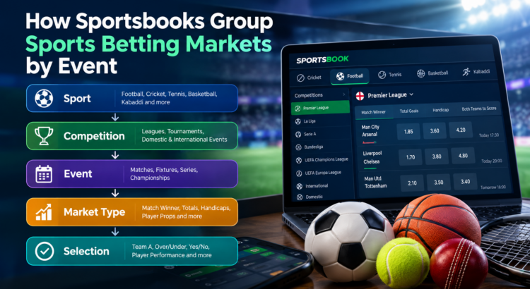 Sportsbooks grouping sports betting markets by competition